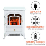 750/1500W Electric Fireplace Freestanding Fire Flame Stove Heater Adjustable