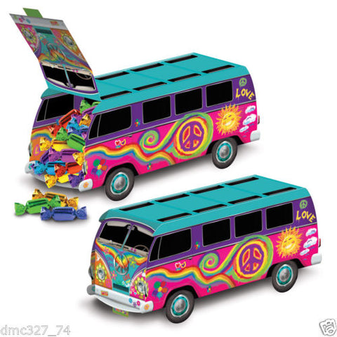 1 Groovy Retro 60s Party Decoration HIPPIE Tie Dye LOVE PEACE BUS CENTERPIECE