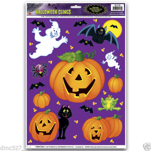 1 Sheet HALLOWEEN Decoration Prop WINDOW CLINGS Cling PUMPKIN PATCH