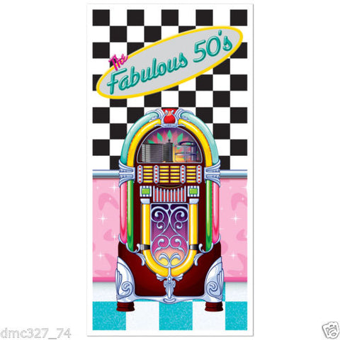 FABULOUS 1950s Sock Hop GREASE Party Decoration JUKEBOX DOOR Wall COVER MURAL
