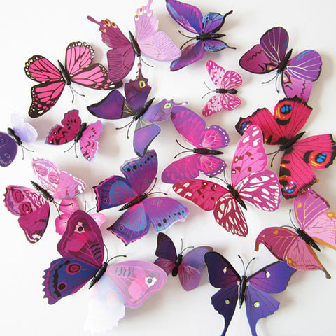 PVC Butterfly Decals 3D Wall Stickers