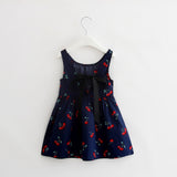 Girls Summer Fashion Back V Cotton Dress