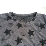Women Plus Size Printed Hole T-shirt