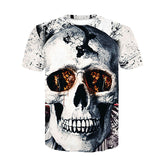 New Men's Skull Poker Print T-shirt