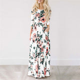 Summer Floral Print Boho Beach Dress