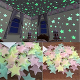 3D Stars Glow In The Dark Wall Stickers