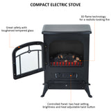 750/1500W Electric Fireplace Freestanding Fire Flame Stove Heater Adjustable