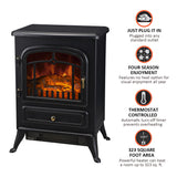 750/1500W Electric Fireplace Freestanding Fire Flame Stove Heater Adjustable