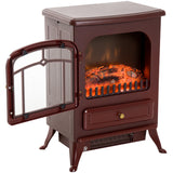 750/1500W Electric Fireplace Freestanding Fire Flame Stove Heater Adjustable