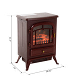 750/1500W Electric Fireplace Freestanding Fire Flame Stove Heater Adjustable