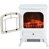 750/1500W Electric Fireplace Freestanding Fire Flame Stove Heater Adjustable