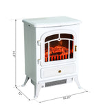 750/1500W Electric Fireplace Freestanding Fire Flame Stove Heater Adjustable