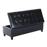 51" Tufted Top Storage Ottoman Bench PU Leather Organizer Chair Footstool