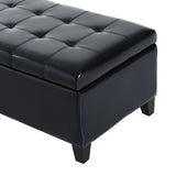 51" Tufted Top Storage Ottoman Bench PU Leather Organizer Chair Footstool