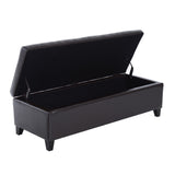 51" Tufted Top Storage Ottoman Bench PU Leather Organizer Chair Footstool