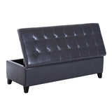 51" Tufted Top Storage Ottoman Bench PU Leather Organizer Chair Footstool