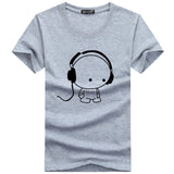 Top Quality Headset Cartoon Printed T-shirt