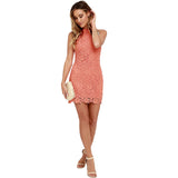 Womens Elegant Wedding Party Lace Dress