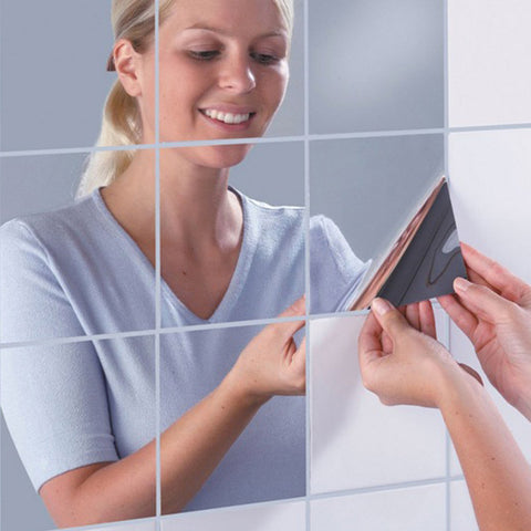 Square Mirror Sticker bathroom Home Decoration