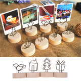 Creative Round Wooden Iron Photo Clip