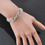 Deluxe Silver Rhinestone Crystal Bracelet