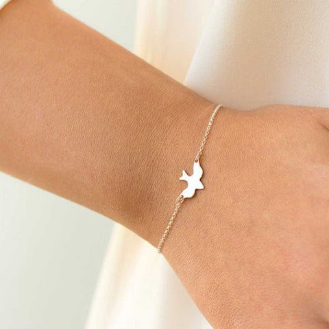 Tiny Peace Dove Abstract Bracelets