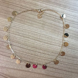 Sequins Coins Tassel Choker Necklace