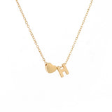 Fashion Tiny Dainty Heart Initial Necklace