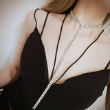 Fashion Elegant Long Crystal Snow Pendant