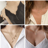 Crystal Triangle Water Drop U Shape Necklace