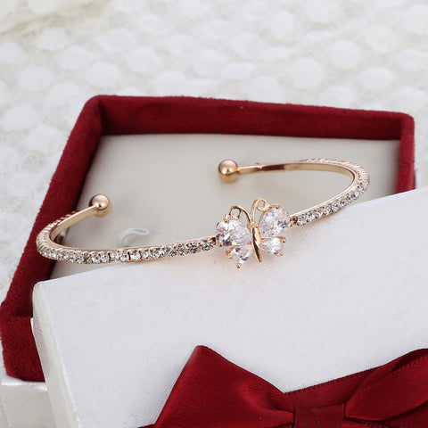Romantic Butterfly Design Cuff Bracelet