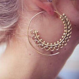 Bohemian Round Spiral Drop Earrings