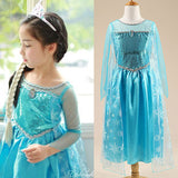 Girls Princess Anna Elsa Cosplay Costume