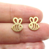 Bee Insect Shaped Stud Earrings