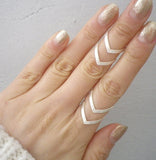 Boho Double Lines V Chevron Rings