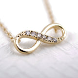 Tiny Infinity Crystal Pendant Necklaces