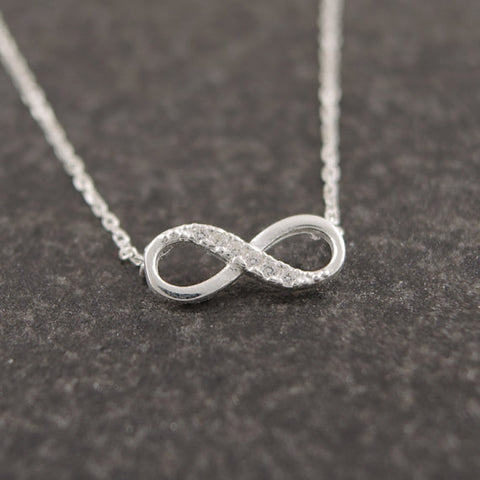 Tiny Infinity Crystal Pendant Necklaces