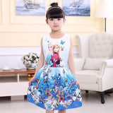 Anna Elsa Print Princess Dress for Girls