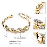 Braided Gold Color Leaf Bracelets Jewelry