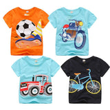 Cartoon Printed Cotton T-shirt For Boys