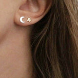 Golden Stainless Steel Cute Stud Earrings