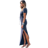 Women Waistline Pencil Maxi Dress