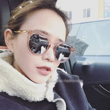 Woman Shades Mirror Square Sunglasses