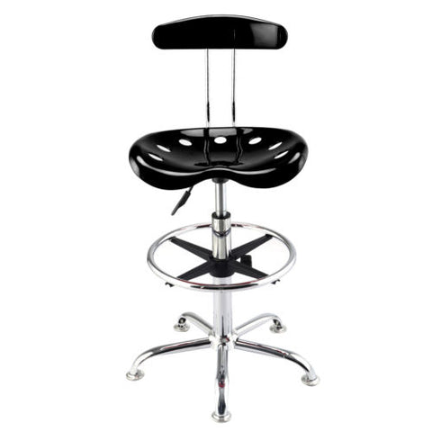 1PC Adjustable Bar Stools ABS Tractor Seat Chrome Kitchen Drafting Chair