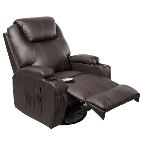 Ergonomic Deluxe Massage Sofa Chair Lounge Executive Heated w/ Control Brown