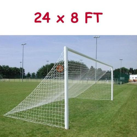 24 x 8ft Full Size Football Soccer Straight Back Goal Post Net Training Practice