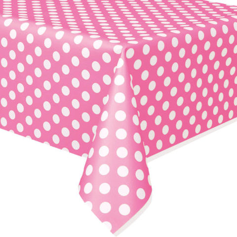 Minnie Mouse Hot Pink Polka Dot Plastic Table Cover Birthday Decoration Party