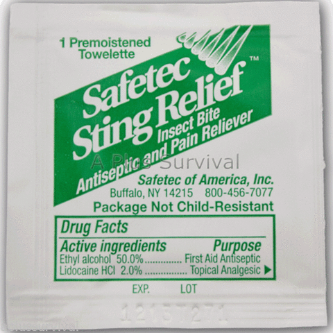 20 Insect Bite Sting Wipe Lidocaine First Aid Emergency Survival Camping Kits