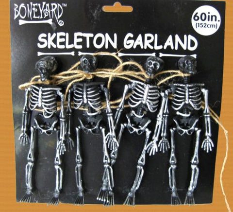 Gothic SKELETON SKULL GARLAND SWAG Halloween Party Decorations Bones Props-BLACK