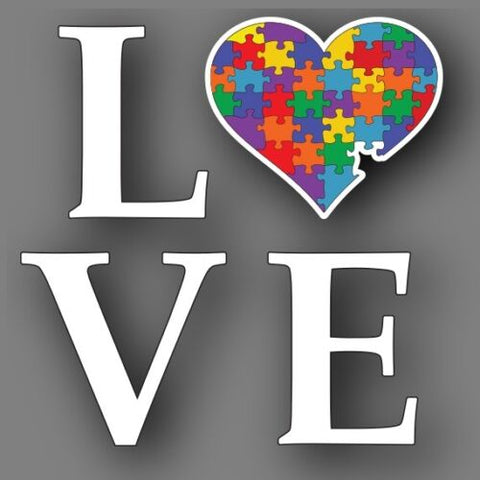 Autism LOVE 5” Heart Decal Sticker Car Truck